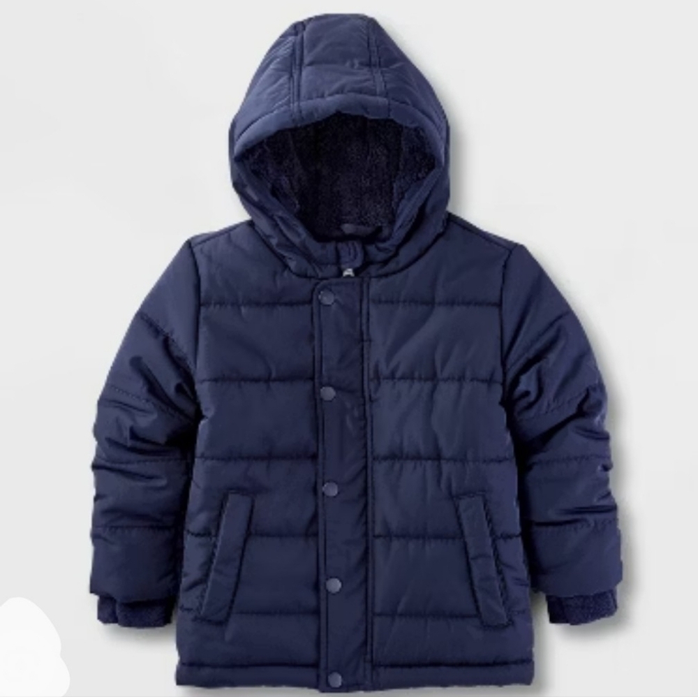 Cat & Jack Dark Blue Quilted Jacket Size 12 Months